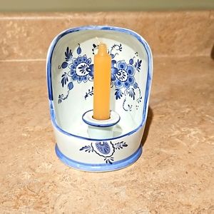 Delft ceramic candle holder